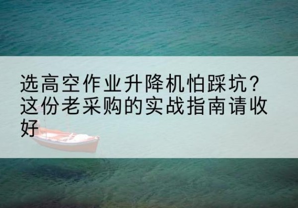 爱辉高空作业升降机厂家推荐-选高空作业升降机怕踩坑？这份老采购的实战指南请收好